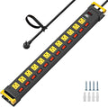 CRST 12 Outlet Heavy Duty Metal Power Strip with Individual Switches, 9FT Surge Protector Power Strip with Cord Managment, 15A/1875W 1020J Wide Spaced Outlets for Garage, Workshop, Home, School