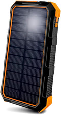 ToughTested Solar Power Bank 24000mAh, Fast Charging Portable Charger External Battery Pack with LED Flashlight, IP67 Waterproof Dustproof Shockproof for Camping, Travel & Emergency Use
