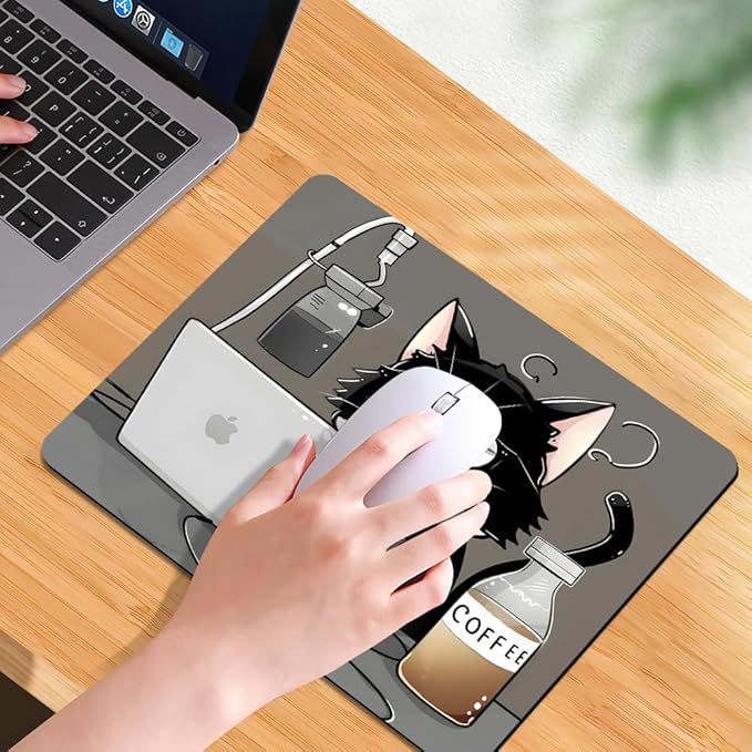 Cat (2) Square Mouse pad, Texture, Waterproof, Anti Slip Rubber Base, Computer Mouse pad, Laptop Mouse pad