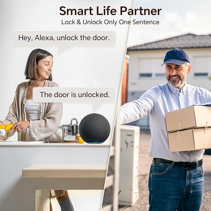 VCHOO Keyless Entry Door Lock Set Smart Locks for Front Keypad Door Lock with Handle Automatic Lock One Time Password Anti Peeping Password IP54, Satin Nickel