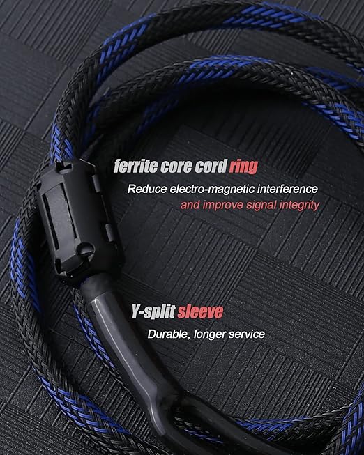 Diaianyfi Audiophile RCA to 2RCA Subwoofer Cable,1 RCA Male to 2 RCA Male Audio Cable RCA Y-Adapter,Oxygen-Free Copper,Nylon Braided Jacket (6.6FT)