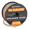 InstallGear 14 Gauge Wire AWG Speaker Wire (100ft - Clear) - Speaker Cable for Car Speakers Stereos, Home Theater Speakers, Surround Sound, Radio, Automotive Wire, Outdoor - Speaker Wire 14 Gauge