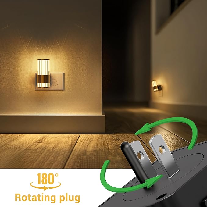 L LOHAS LED Night Light, Automatic Night Lights Plug into Wall, 0-100LM Adjustable Brightness LED Night Light, Dimmable Night Lights Plug in with Auto Light Sensor, for Bedroom Hallway Home Decor