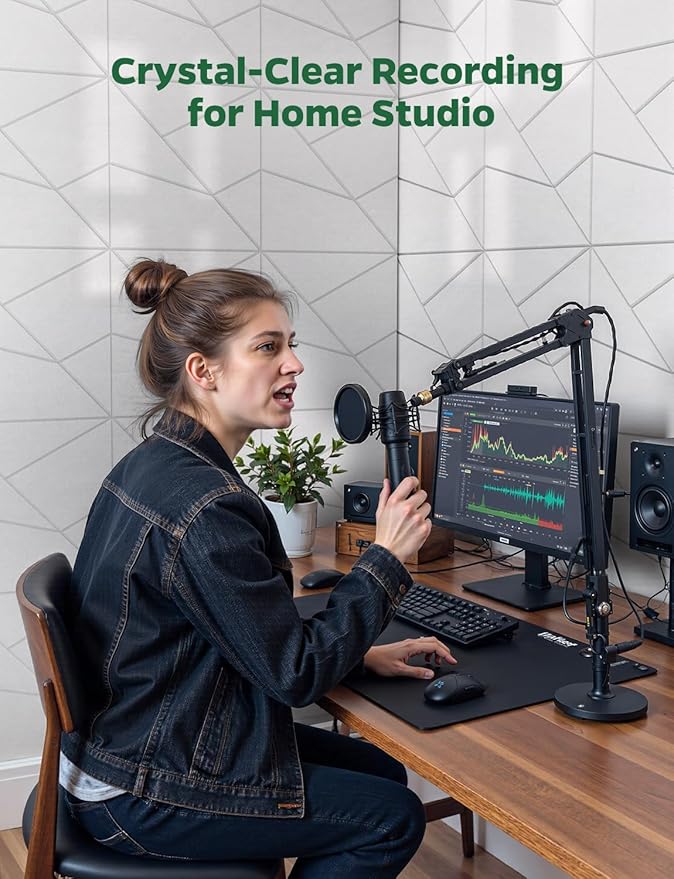 Topnaca 18 Pack Acoustic Wall Panels Sound Absorbing for Recording Studio Acoustical Treatments, White Cut-line Decorative Peel and Stick Sound Reducing Art Ceiling Tiles for Home Office Podcast Room