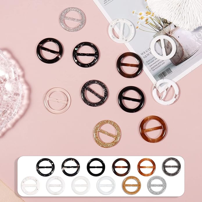 T-Shirt Clips 9 PCS, Clothes Corner Knotted Button, Fashion Alloy Pearl Rhinestone Circle Clip Buckle Round Shirt Silk Scarf