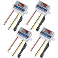 XH-W3001 Digital LED Temperature Controller Module Digital Thermostat Switch with Waterproof Probe Programmable Heating Cooling Electronic Thermostat Range from -50℃ to 110℃ (12V 10A 120W) (4 Pieces)