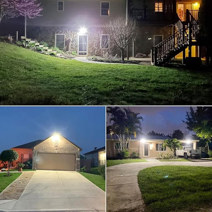 SANSI 36W 3600LM LED Motion Sensor Outdoor Light, 50,000 Hrs Lifespan Security Light, 350W Equiv 5000K Dusk to Dawn IP65 Flood Light, Super Bright for Backyard, Black, Bright Series, not Solar