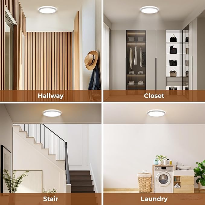 Matane Dimmable Motion Sensor LED Ceiling Light with Remote, 9 Inch Wired Flush Mount 3000K 4000K 5000K, 1800LM Motion Sensor Light Indoor for Closet Hallway Laundry Stairs White