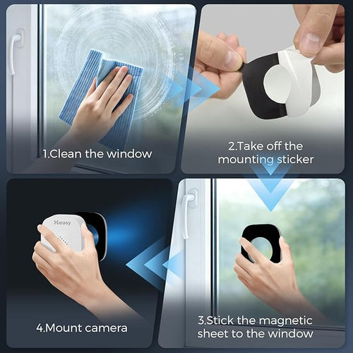 abetap 5MP 3K Window Camera with Enhanced Color Night Vision, Built-in Strong Magnetic Mount for Flexible Placement, No Subscription Needed, 24/7 Continuous Recording,Dual-Band 2.4G & 5Ghz WiFi