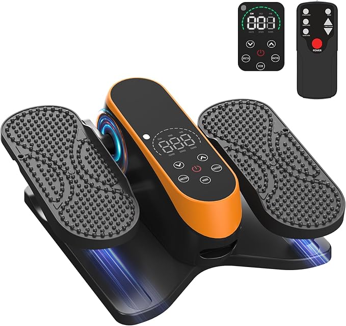 Under Desk Elliptical Machine for Senior Mini Elliptical Leg Exerciser with Remote Quiet Portable Electric Seated Foot Pedal Exerciser for Home Office