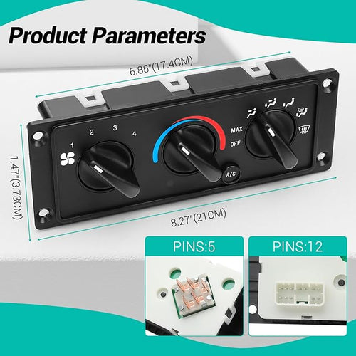 3518702C93 AC Climate Control Module Compatible with 2000-2017 International 5500i 5600i 5900i 9100 9200 9400 9900/2011-2020 CAT CT660/2017-2021 International HX515 HX520 HX615 HX620 HVAC Panel Unit