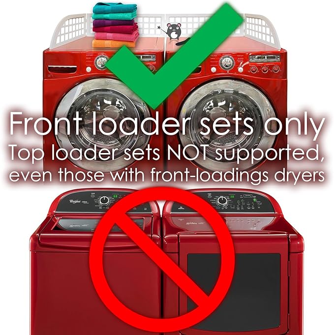 Haus Maus The Original Laundry Guard - Stop Laundry From Falling Behind Washer/Dryer - Invented by a US Mom - Made in NorthAmerica - Magnetic - Fits Most Front Loading Machines - Top of Fridge - Grey