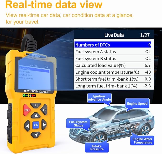 T600 OBD2 Scanner Diagnostic Tool & Code Reader for Cars and Trucks – Check Engine Code Reader with Reset, Read & Clear Fault Codes for Vehicle 1996+, Live Data, 50,000+ DTCs, Cloud Print, I/M Status