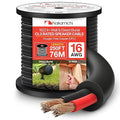 Nakamichi 16/2 (250-Foot) in-Wall & Direct Burial (UL CL2 CL3 Rated) Oxygen-Free Copper (OFC) 2-Conductor Speaker Cable Wire, Outdoor In-Ground, in-Ceiling, Riser, Black (16AWG / 250ft / 76.21m)