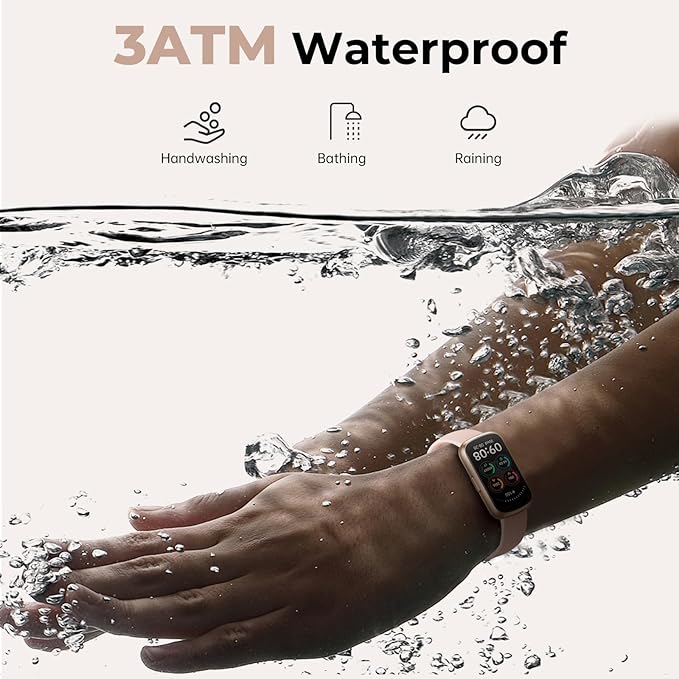 TIFOZEN Fitness Tracker for Women Men, Smart Watch Band with 24/7 Heart Rate Blood Oxygen Sleep Monitor, Calories Step Tracker Pedometer 3ATM Waterproof Activity Tracker for Android iOS, Pink
