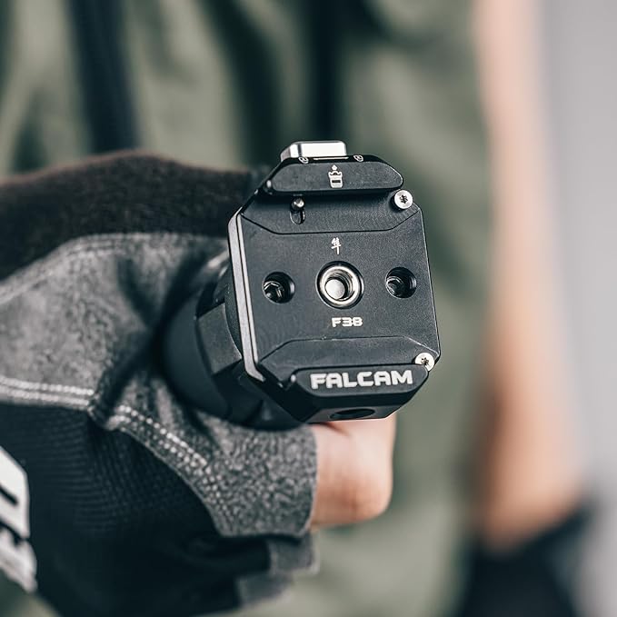 FALCAM F38 Quick Release Kit V2, Quick Release System, Base and Plate with 1/4" and 3/8" Screw Thread for Tripod, Monopod, Stabilizer, Slider - F38B3404