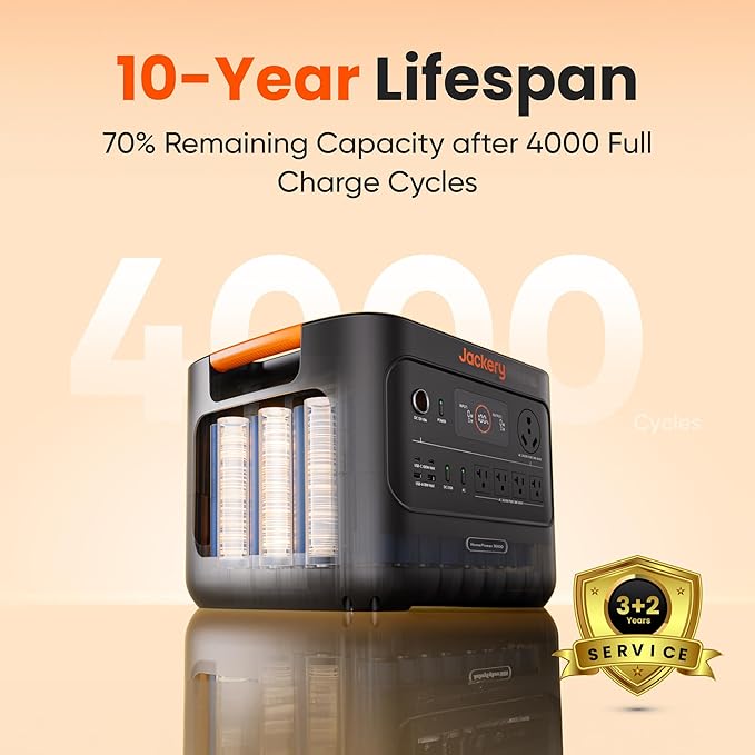 Jackery HomePower 3000 Portable Power Station with 500X Solar Panels, 3600W (Surge 7200W) Output, 3072Wh LFP Solar Generator, Essential Backup for Home Use, Power Outage, Emergencies