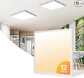 Mcacggo 12-Pack 2x2 FT LED Flat Panel Light Surface Mount, 100-277V, Triac Dimmable & 3000K/4000K/5000K Selectable, 40W Square 24x24 LED Ceiling Light Flush Mount, ETL Listed, White