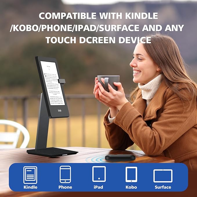 DATAFY Remote Control Page Turner for Kindle Paperwhite Oasis Kobo eReaders, Camera Camcorder Remote Controls, Page Turner Clicker for ipad Tablets Reading Novels with Wrist Strap Storage Bag