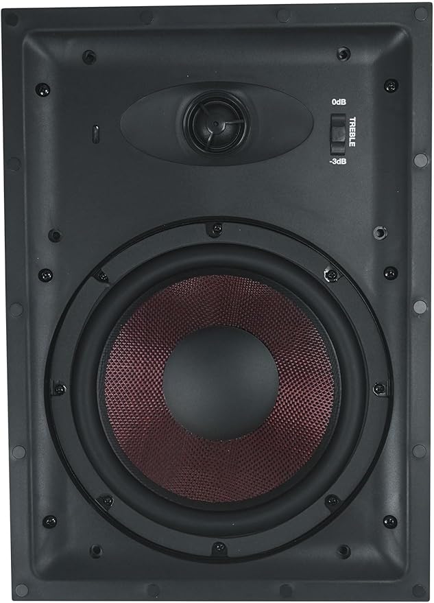 Rockville Pair WA858 320W in-Wall Speakers, 8" Kevlar Woofer, Silk Dome Tweeter, Magnetic Grilles, 2-Position Tweeter Control, 8-Ohm, for Home Theater & Whole-House Audio