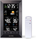 AcuRite Digital Vertical Weather Forecaster with Indoor/Outdoor Temperature, Humidity, and Date and Time (01121M) , BLACK