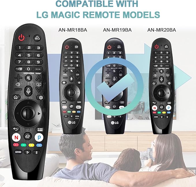 Voice Magic Remote Control for LG MR20GA AKB75855501with Voice and Pointer Also Universal for MR19BA MR21 MR22 MR23 MR24 GA GN GC MR18BA MR650A, with Pointer Function