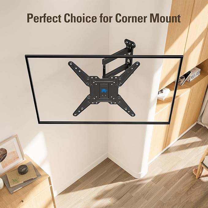 Mounting Dream TV Wall Mount Bracket for Most of 26-55 Inch LED, LCD, OLED and Plasma Flat Screen TV with Full Motion Swivel Articulating Arm up to VESA 400x400mm and 60 lbs, MD2393-MX