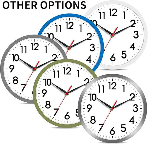 AKCISOT Wall Clock, Modern Small Wall Clocks Battery Operated 8 Inch, Silent Non-Ticking Analog Classic for Office, Home, Bathroom, Kitchen, Bedroom, School(White)