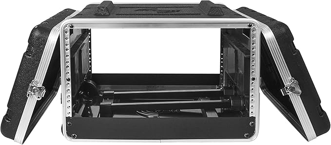 Sound Town Lightweight 6U PA DJ Rack/Road Case with 5U Rack Space, ABS Construction, 19” Depth, Retractable Handle, Wheels and Heavy-Duty Latches (STRC-A6UT)