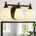 EJIAXIN Vanity Lights for Bathroom, 3-Light Modern Vanity Light Over Mirror Black Bathroom Light Fixture Bedroom Wall Sconces Lighting for Living Room Cabinet