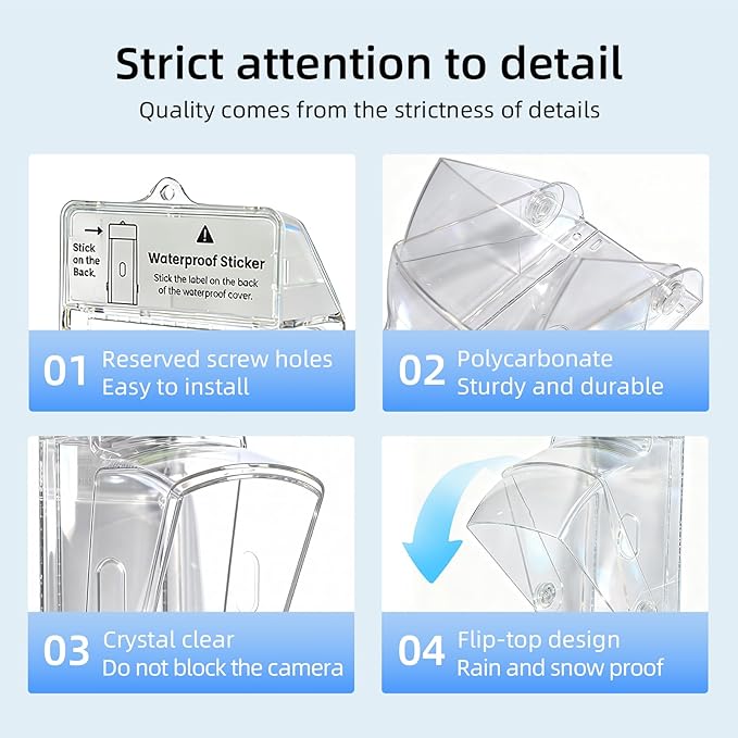 Dgyezhao Clear Outdoor Plastic Flip Doorbell Rain Cover,Camera Cover protector,weather shield Compatible doorbell accessories
