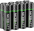 NICEBATT Rechargeable aa Batteries 2800mAh, Premium NiMH Double A Battery Low Self Discharge -8 Count