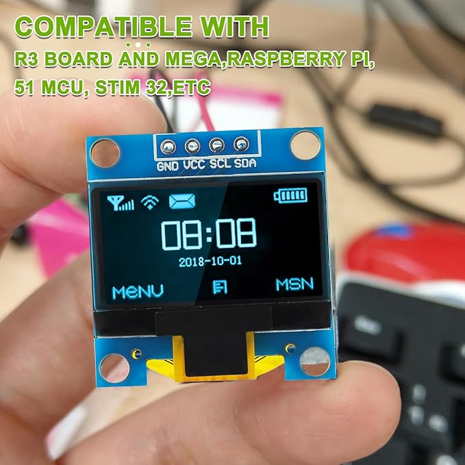 EPLZON 5 Pack 0.96 inch OLED IIC Display Module 128x64 Pixel Mini Self-Luminous Display Screen Board for Arduino Projects Raspberry Pi with Wire(Blue)