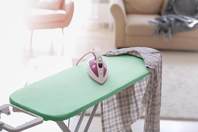 Encasa XO Ironing Board Cover and Pad 54"x15" - 4mm Felt Large Iron Board Cover with Padding - Heat Resistant, Stain-Safe Dye, Non Slip Elastic Bungee Cord Tightening Iron Table Cover Mint Green