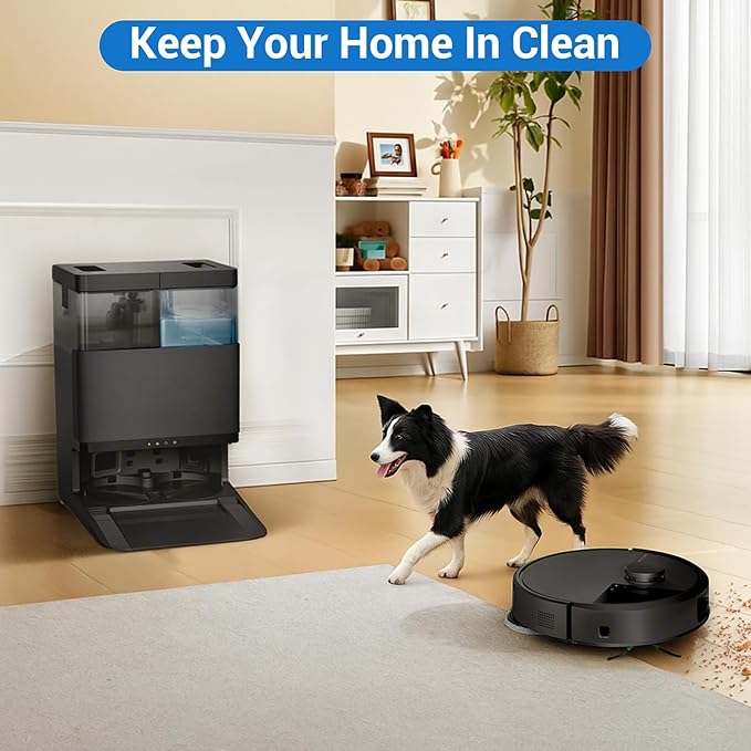 Bluevisk Plus 405 Combo Replacement Parts for Roomba Plus 405 Combo Plus 505/ 507Combo Robot Vacuum Cleaner Parts with 2 Roller Brush, 4 HEAP, 6 Mops, 6 Dust Bags, 6 Side Brushes, 1 Clean Brush