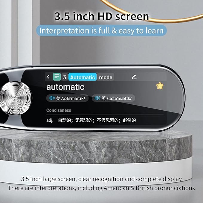 Translator Pen, Scanner Reader Pen 112 Languages OCR Digital Scanning Translation Pen Text-to-Speech Device, Reader Pen for Dyslexia, Text Excerpt, Photo Translation, Dictionay Pen for Students Adults