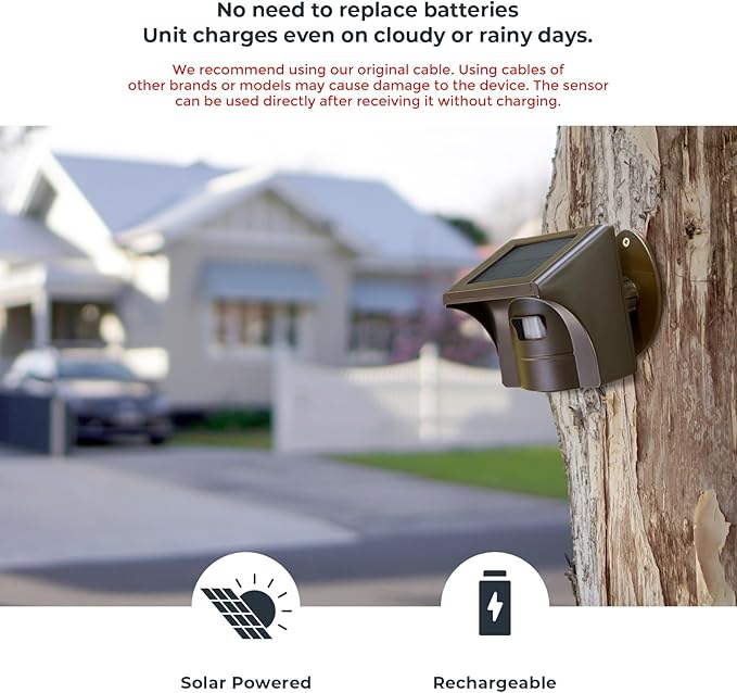 eMACROS Pro 3 Solar Driveway Alarm with Phone App-1/2 Mile Long Range Solar Wireless Driveway Alarm, Outdoor Wireless Weatherproof Motion Sensor & Detector, Idea Gifts for Christmas