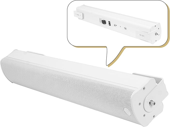 Sound Town Weatherproof Compact Aluminum Line Array Column Speaker with Wall Mount Bracket, 6 x 3 Woofers, 4 x 1.2 Dome Tweeters, White, for Church, Indoor & Outdoor Installation (CARPO-M64W)