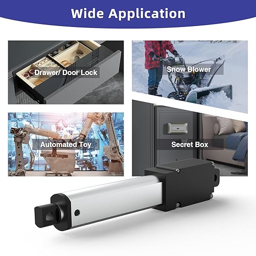 4 Inch 9lbs Mini Stroke 12V Electric Linear Actuator 0.6"/sec Linear Motion Actuator with Brackets for Cabinets, Robotics, Home Automation, Window Opener(40N, 100mm)