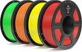 ELEGOO PLA Filament 1.75mm Bundle 4KG, 3D Printer Filament Dimensional Accuracy +/- 0.02mm, 4pcs 1kg Spool(2.2lbs) Fit Most FDM 3D Printers (True Red, Yellow, Orange, Neon Green)