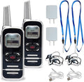 ELIDAIP M6P Mini Walkie Talkies,1100mAh Battery Rechargeable,128 Channels,Long Range Walkie Talkies with FM Radio Function,LCD Display,Portable Two Way Radio for Trip Camping Hiking Workplace,2 Pack