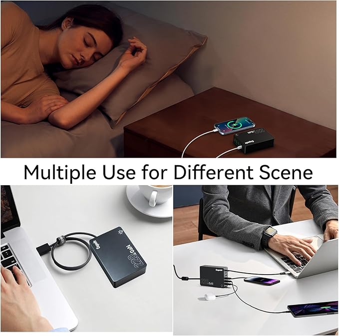 220W USB C Charger Block, 6-Port GaN USB C Charging Station PD 100W PC Laptop Fast Charger Adapter Compatible with iPhone 17, Galaxy 25, MacBook,ipad and More Devices(Black)