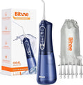 Bitvae Water Dental Flosser Teeth Pick, Cordless Flosser for Travel with 6 Jet Tips, 3 Modes 5 intensities, IPX7 Waterproof Portable & Rechargeable Oral Irrigator Cleaner, Midnight Blue