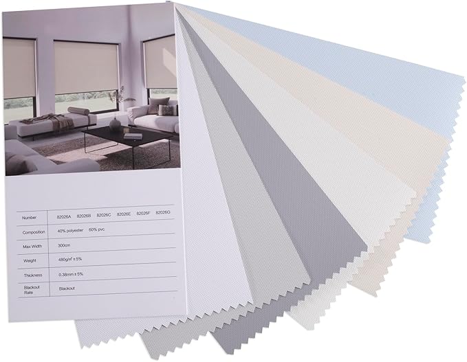 Zshine Motorized Blackout Window Blinds Customize Width (23-95 Inches) Remote Control Wireless and Rechargeable Roller Shades Blinds for Windows, Home, Office, Hotel, Club, Restaurant(Swatch 1)