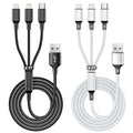 Multi USB Charging Cable 3A, 3 in 1 Fast Charger Cord Connector with Dual Phone/Type C/Micro USB Port Adapter, Compatible with Tablets Phone 12 11 Pro 8 7 6 Samsung Galaxy (4FT/2Pack Charging Only)