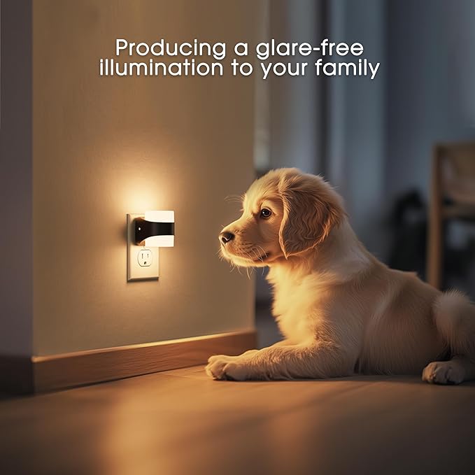 L LOHAS LED Colored Night Lights Plug into Wall, 3 Brightness Level, 1W Low Power Nightlight with Auto On/Off Sensor, Ideal for Living Room, Bathroom, Bedroom, Kids Room, 2 Pack
