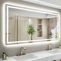 YEELAIT 68x40 Inch LED Bathroom Mirror with Lights Front and Backlit Lighted Vanity Mirror for Bathroom Wall with 3 Colors Dimmable Anti-Fog Memory Shatter-Proof IP54 Waterproof Horizontal/Vertical