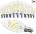GvvooHome E12 Candelabra Bulb 40 watt Equivalent, E12 LED Bulb Dimmable Chandelier Light Bulbs, 5000K Daylight B10 Candle Light Bulbs, 90+CRI, 400LM, Clear Glass, 12 Pack