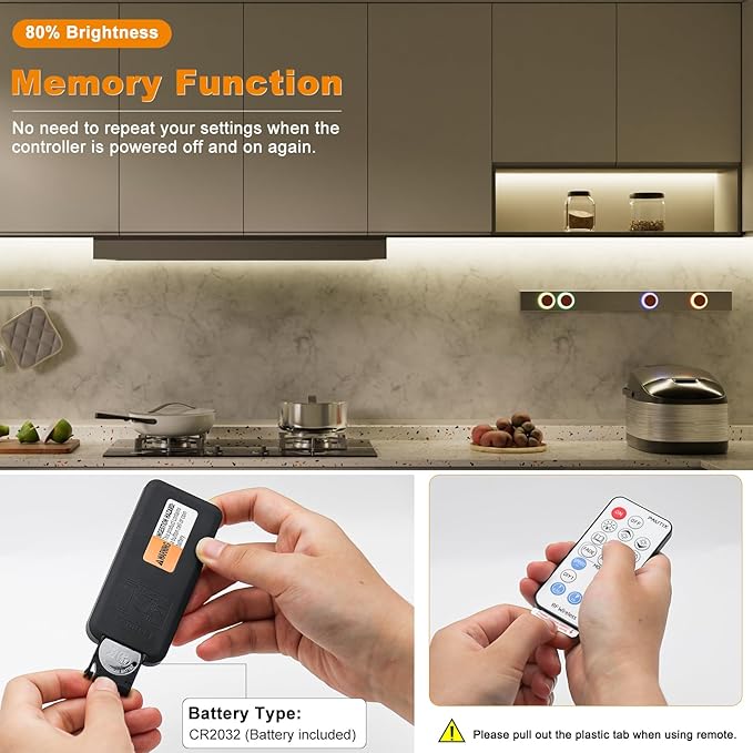 PAUTIX 2-Way LED Dimmer Controller with RF Remote for Single Color LED Strip Lights,18-Key Wireless Remote and in-line Controller DC 12V-24V for 3528/2835/5050/COB LED Tape Lights,Timer Function