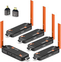 WELUSOPU Wireless HDMI Transmitter and 4 Receivers, Support Up to 6 Receivers, 5.8G HDMI Wireless Extender Casting Content for PC Laptop Camera Cable Box to Multiple TVs Monitors Projectors -165FT